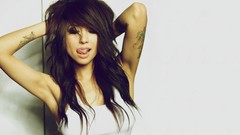 Woman lips white background faces tattoos brunettes models alie 