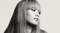 Woman lips white background Nana faces monochrome asians long 