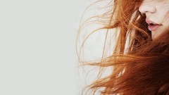 Woman lips white background redheads karen gillan