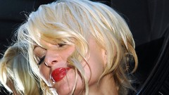 Woman lipstick blondes mirrors