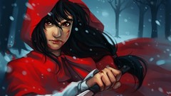 Woman Little Red Riding Hood Knives artwork