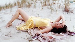 Woman Liv Tyler Actress brunettes models yellow dress