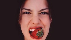 Woman Liv Tyler faces strawberries Actress brunettes
