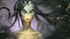 Woman lizards artwork fantasy art