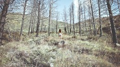 Woman lonely outdoors forests
