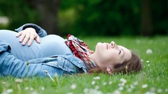 Woman lonely Parks happy models