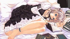 Woman long hair anime girls blue eyes