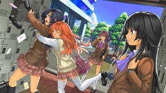 Woman long hair anime girls seifuku scenic