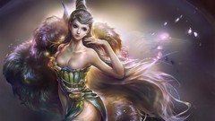 Woman long hair artwork boobs