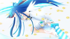 Woman long hair blue