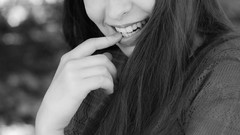 Woman long hair blue eyes brunettes models Cee Pauline Hita