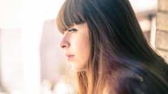 Woman long hair blue eyes brunettes models Pauline Hita