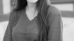 Woman long hair blue eyes brunettes models Pauline Hita