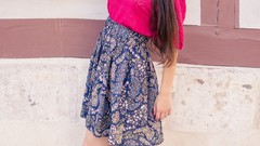 Woman long hair blue eyes brunettes models Pauline Hita