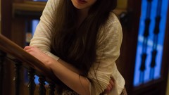 Woman long hair blue eyes brunettes models Pauline Hita