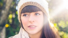 Woman long hair blue eyes brunettes models Pauline Hita