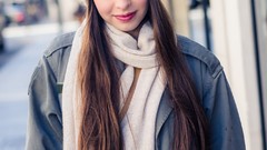 Woman long hair blue eyes brunettes models Pauline Hita