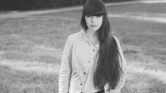 Woman long hair blue eyes brunettes models Pauline Hita