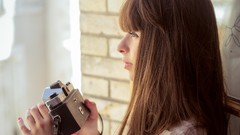 Woman long hair blue eyes brunettes models Pauline Hita