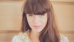 Woman long hair blue eyes brunettes models Pauline Hita