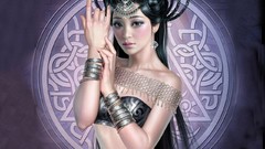 Woman long hair bra black hair