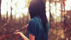 Woman long hair brunettes