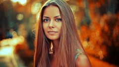 Woman long hair brunettes