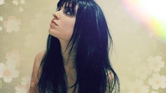 Woman long hair brunettes black hair