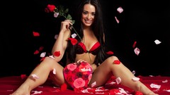 Woman long hair brunettes brassiere