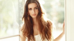 Woman long hair brunettes Sara Kiesling
