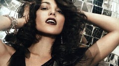 Woman long hair brunettes singers models Russians musican Sati 