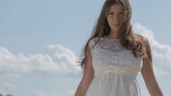 Woman long hair brunettes white dress pornstars X-Art magazine 