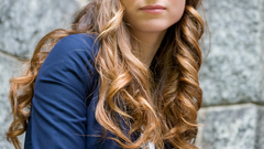 Woman long hair curly