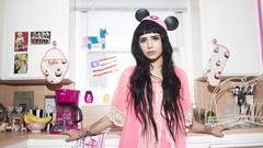 Woman long hair indoors brunettes models black hair Hanna Beth