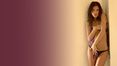 Woman long hair lingerie brunettes