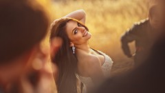 Woman long hair models