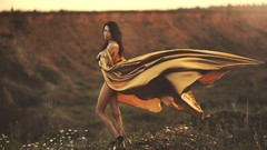 Woman long hair models