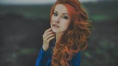 Woman long hair models redheads