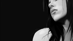 Woman long hair monochrome