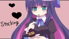 Woman long hair purple