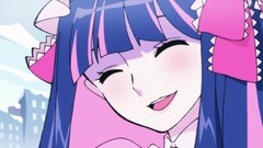 Woman long hair purple