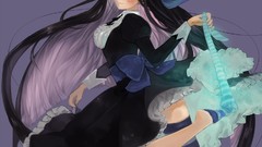 Woman long hair purple