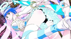 Woman long hair purple