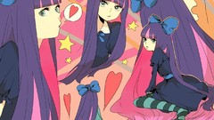 Woman long hair purple