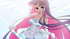 Woman long hair purple