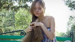 Woman long hair Virginia Sun