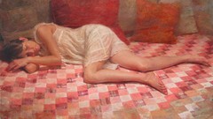 Woman lying down artwork