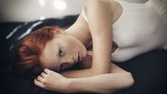 Woman lying down redheads skinny pale skin