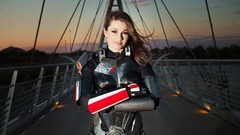 Woman M2 brunettes mass effect commander shepard cosplay FemShep
