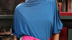 Woman makeup earrings rachel bilson blue dress